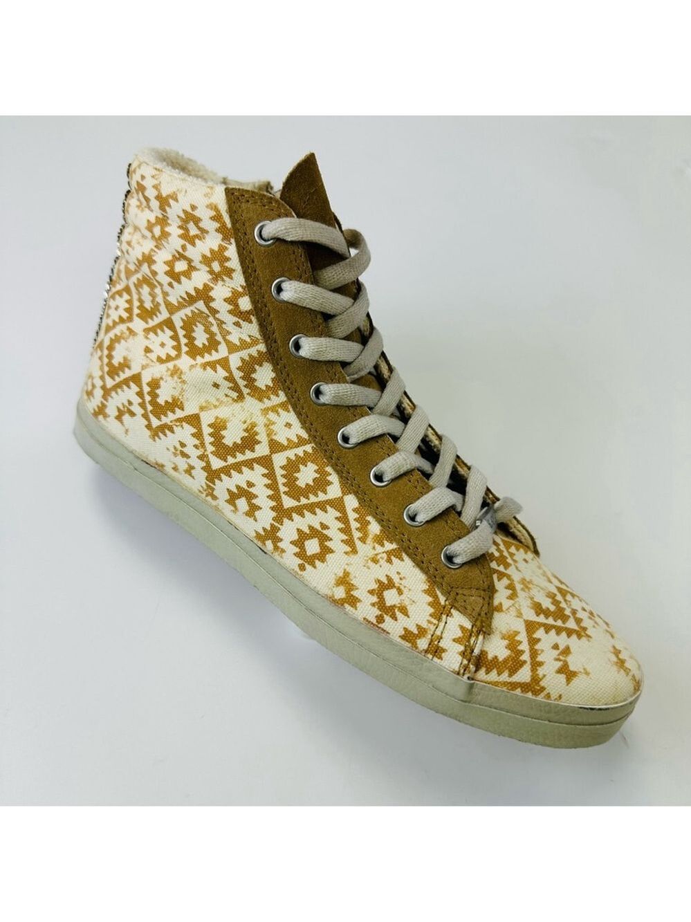 Kim & Zozi Gipster Geo print hi top canvas hippie bling sneakers Size 9